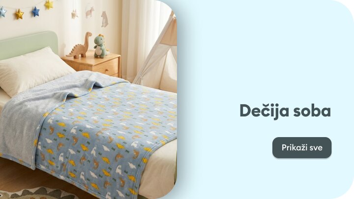 Promocija kolekcije za dečiju sobu, sa naglaskom na posteljinu i dekoraciju namenjenu udobnom i prijatnom prostoru za decu.