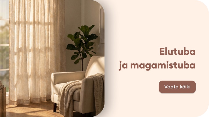 Elutoa ja magamistoa sisustuse valiku tutvustus, mis julgustab avastama tooteid ja leidma inspiratsiooni mugava ning hubase kodu loomiseks