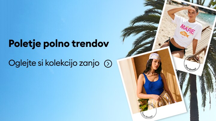 Promocija poletnih modnih trendov z vabilom k ogledu ženske kolekcije Sinsay.