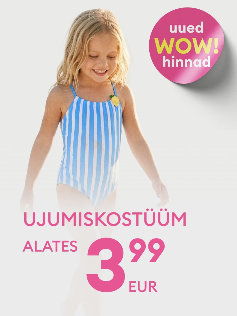 Laste ujumiskostüümi sooduspakkumine uute hindadega, alates 3,99 eurost