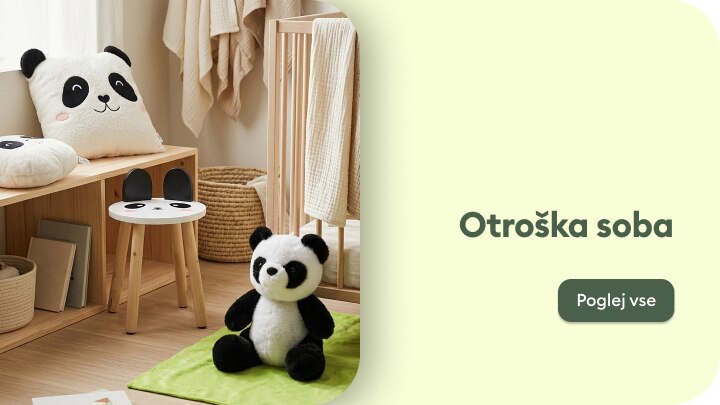 Navdih in ponudba izdelkov za opremo otroške sobe z igrivimi dodatki in praktičnim pohištvom za udobno in varno okolje otrok.