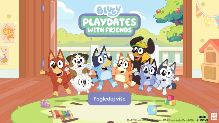 Promociski wobsah za dźěći z Bluey a jeho přećelemi, kiž komunikuje radosć hry a přećelstwa a wabi k dalšemu spóznanju wobsaha.