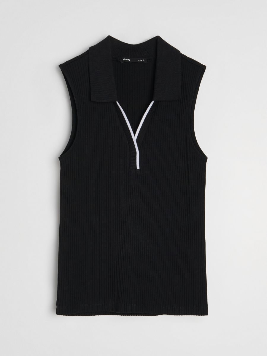 Top a coste senza maniche - nero - SINSAY