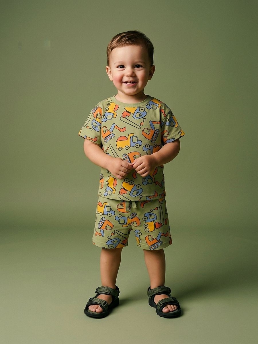 Set aus T-Shirt und Shorts - Grün - SINSAY