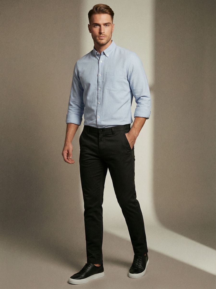 Slim chino hlače - crno - SINSAY