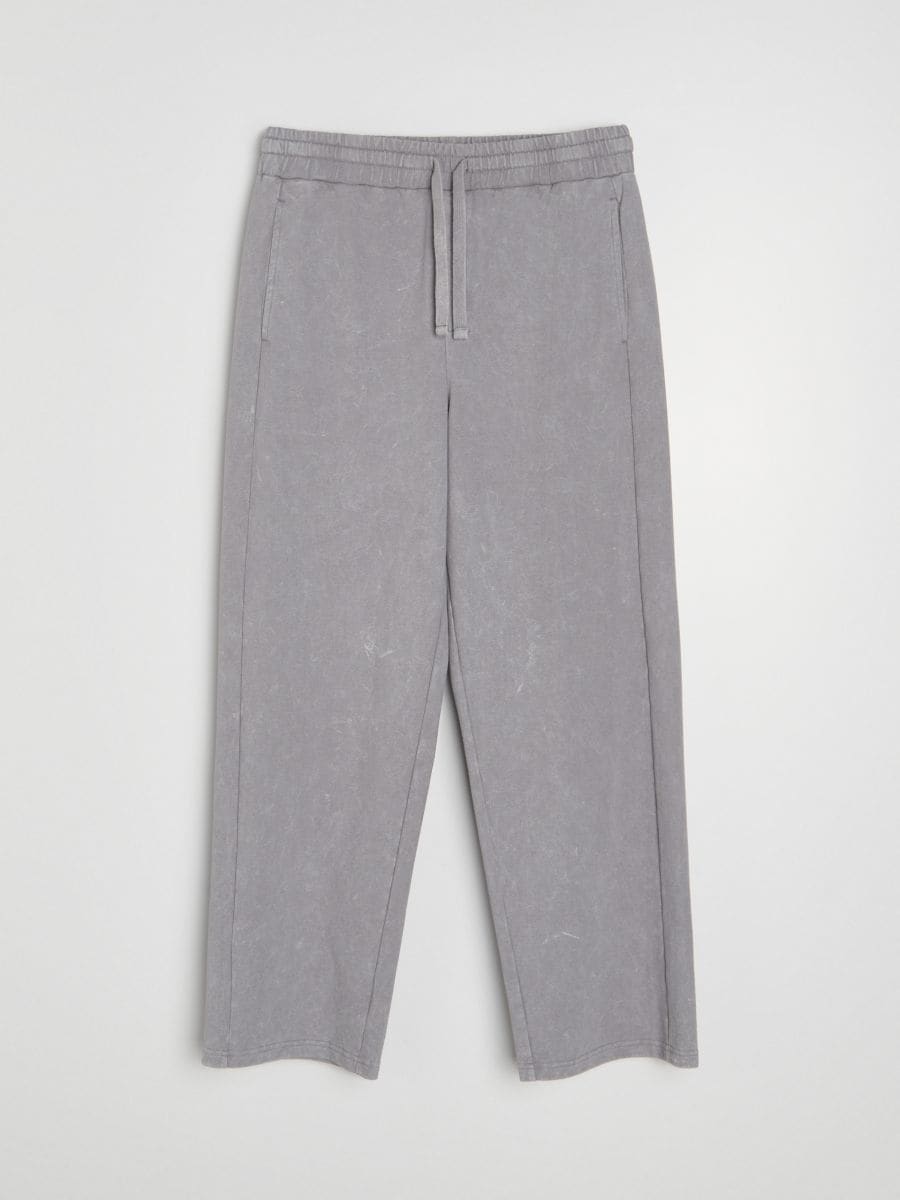 Wide leg donji dio trenerke od frotirnog pletiva - siva - SINSAY