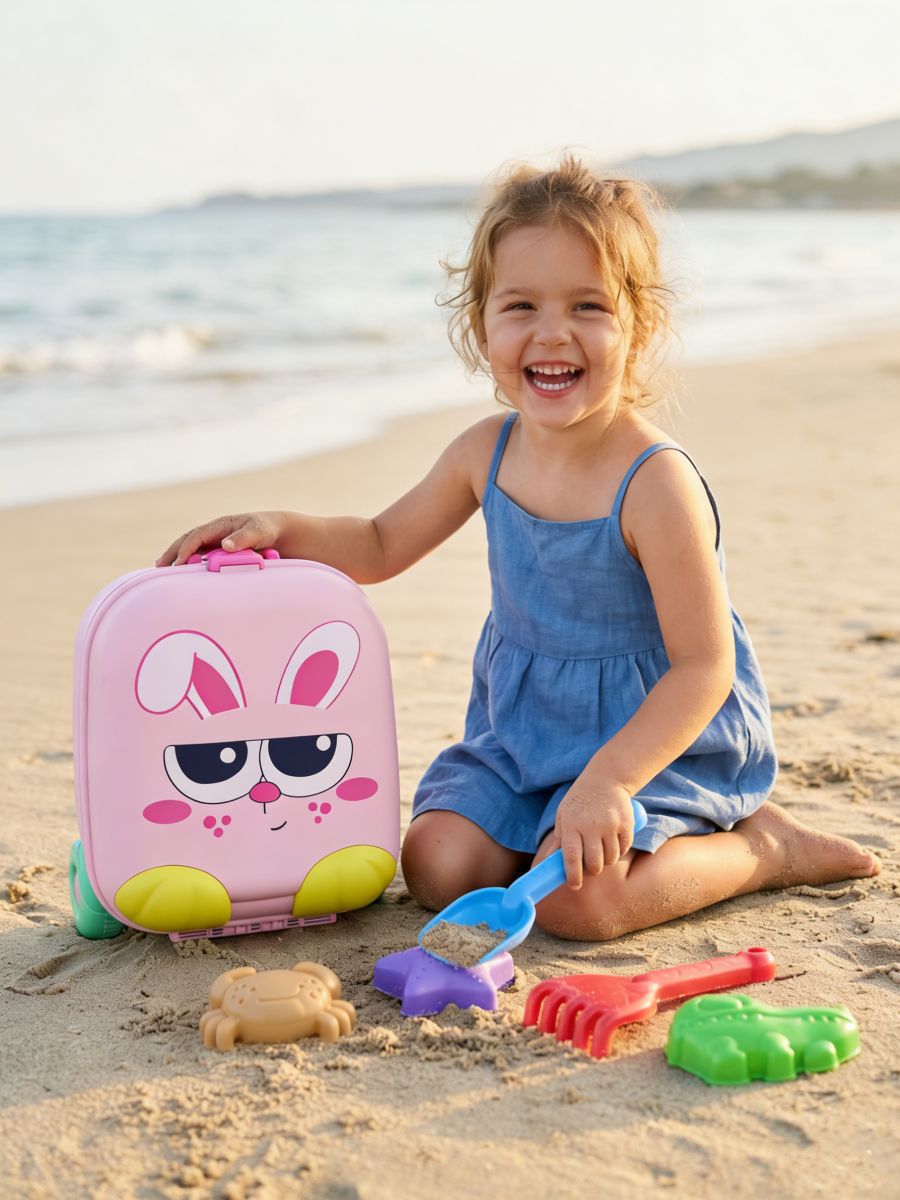 Sandspielzeug-Set im Koffer mit Hasenmotiv 8 pack - Pink - SINSAY