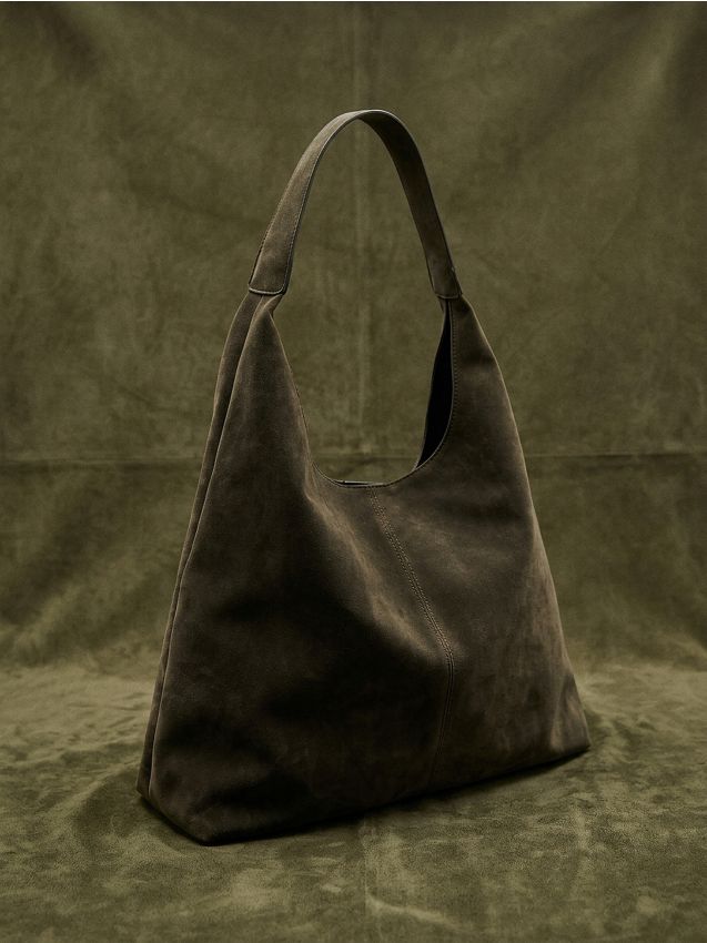 Hobo-Tasche aus Kunstvelours