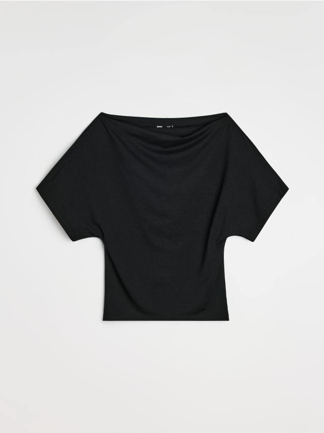 Bluse mit Viskose und asymmetrischem Ausschnitt