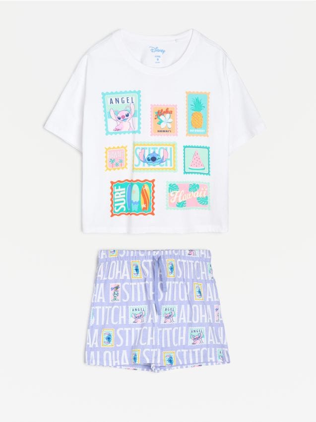 Puuvillane kaheosaline pidžaama trüki kanssa Stitch